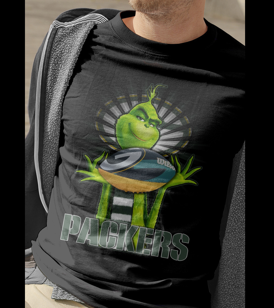 Grinch Holding Wilson Football Packers T-Shirt