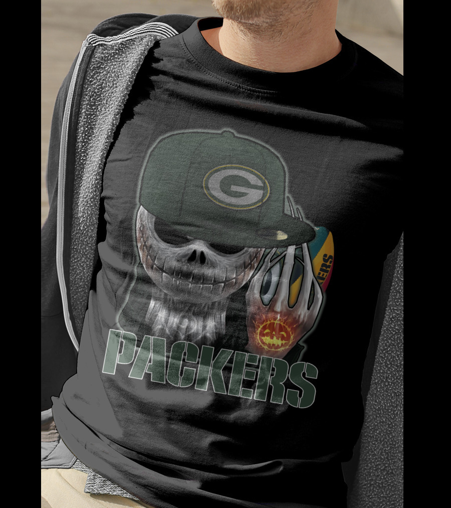 Jackskull Packers Halloween Football Fan T-Shirt
