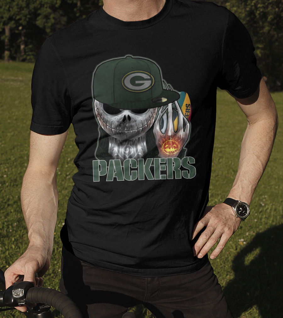 Jackskull Packers Halloween Football Fan T-Shirt