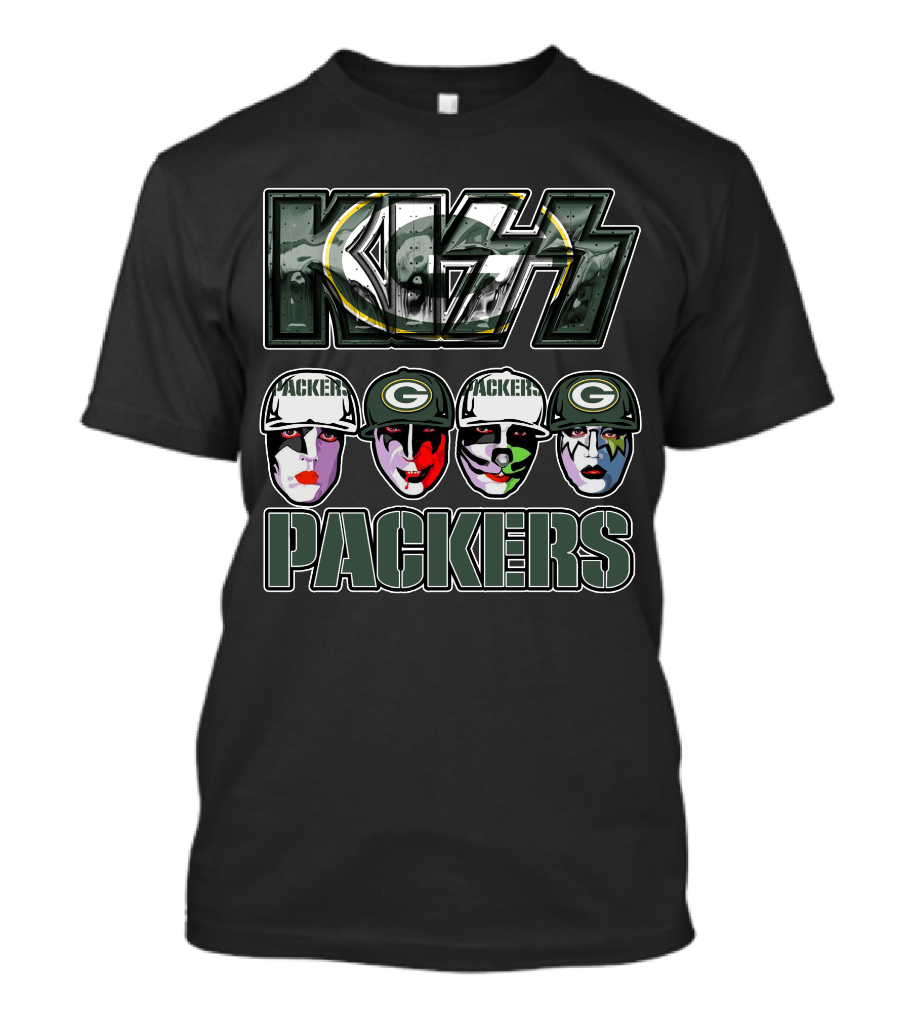 KISS Packers Green Bay Fans Facepaint T-Shirt