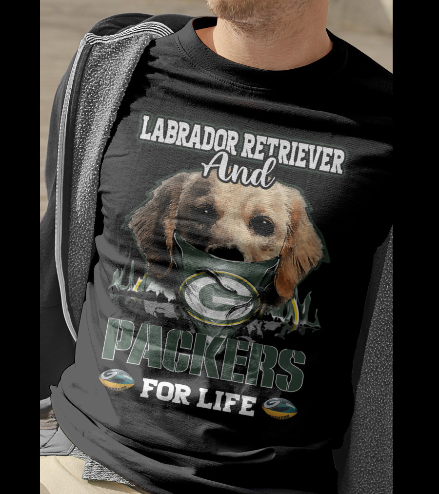 Labrador Retriever And Packers For Life T-Shirt