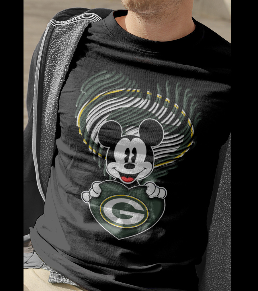 Mick Green Bay Packers Heart Fan T-Shirt