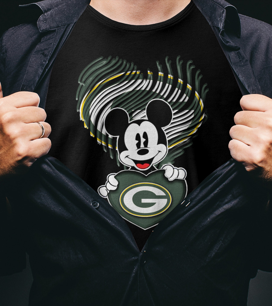 Mick Green Bay Packers Heart Fan T-Shirt