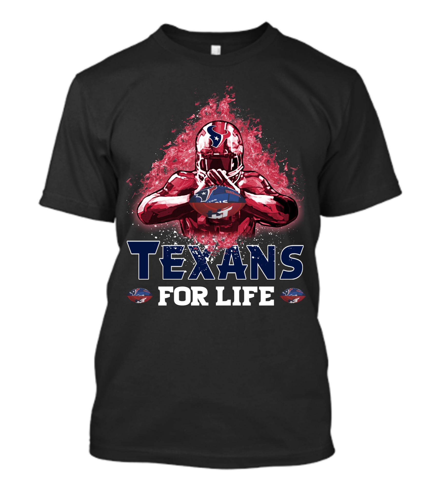 Texans For Life Houston Football Fan Nfl Team Pride T-Shirt