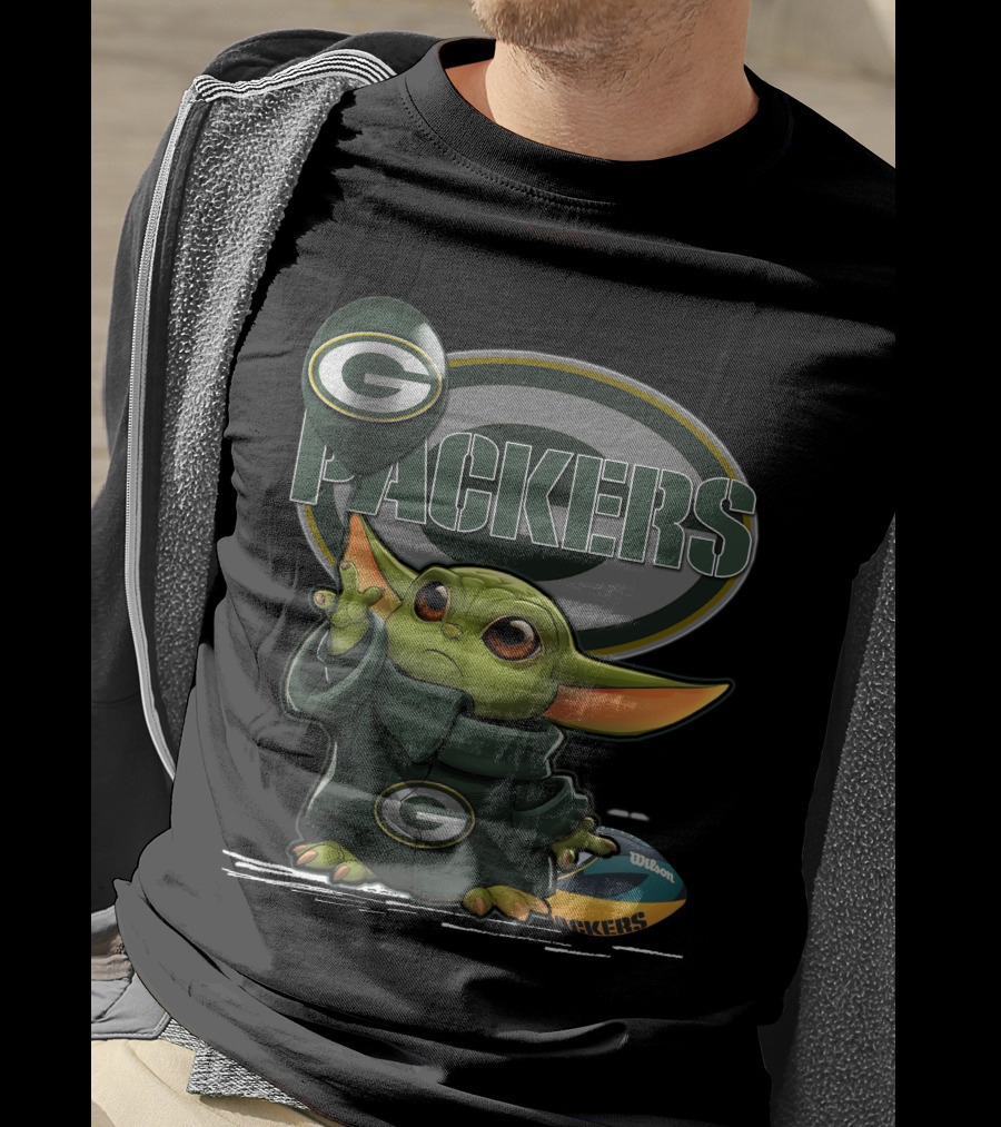 Packers Green Bay Baby Yoda Football Fan T-Shirt