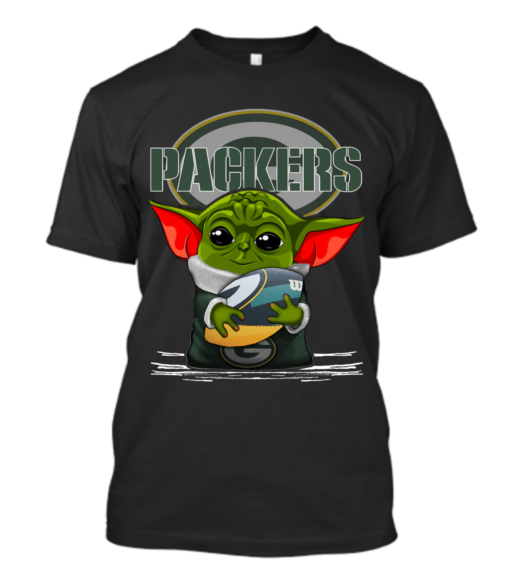 Green Bay Packers Yoda Holding Football T-Shirt