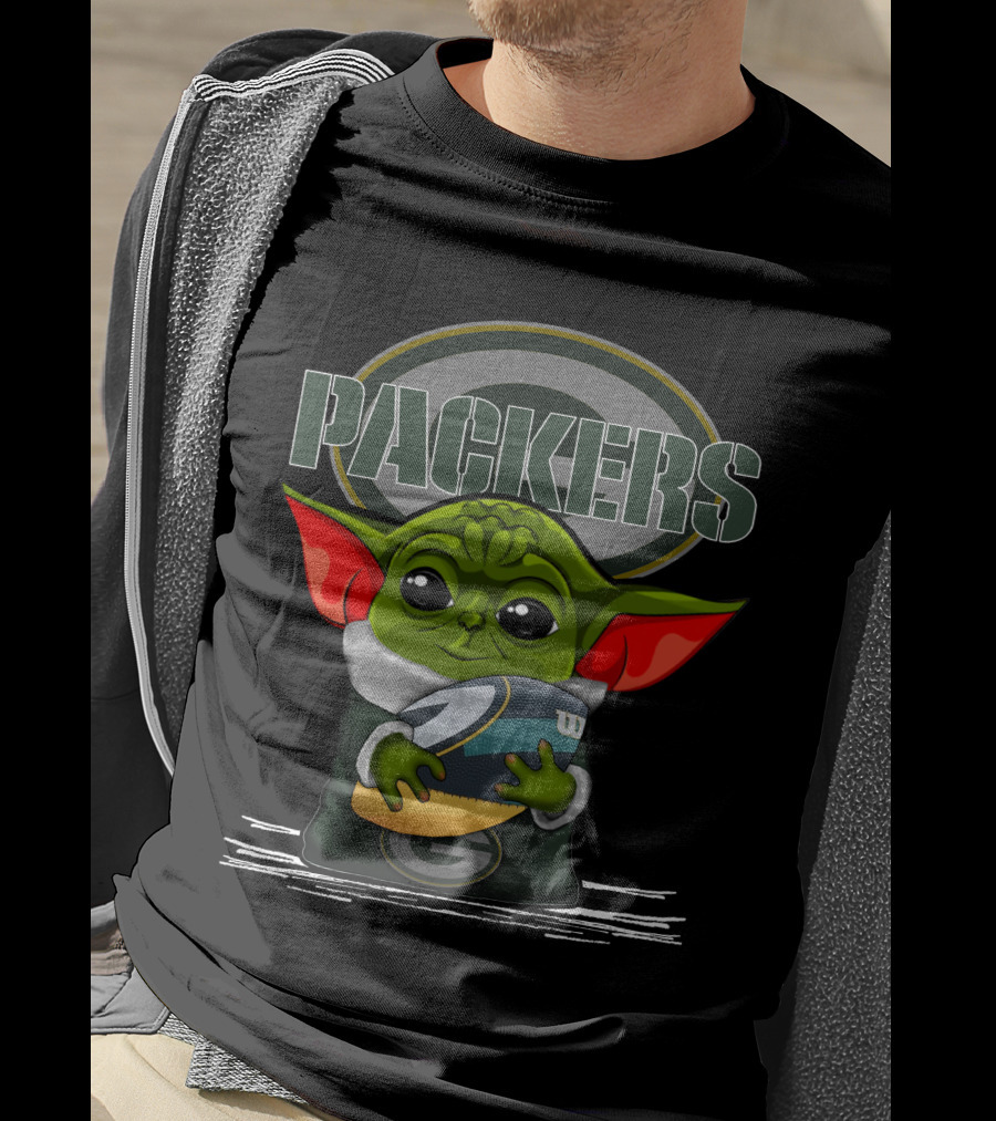 Green Bay Packers Yoda Holding Football T-Shirt