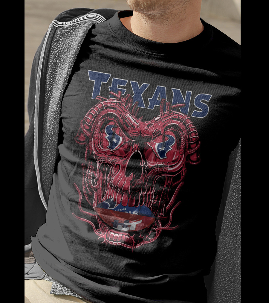 Texans Dragonskull Football Graphics T-Shirt