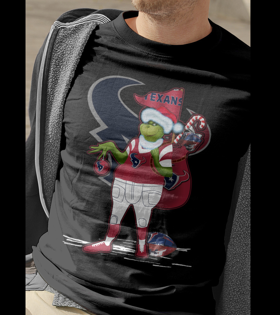 Grinchxmas Houston Texans Holiday Football Festive T-Shirt