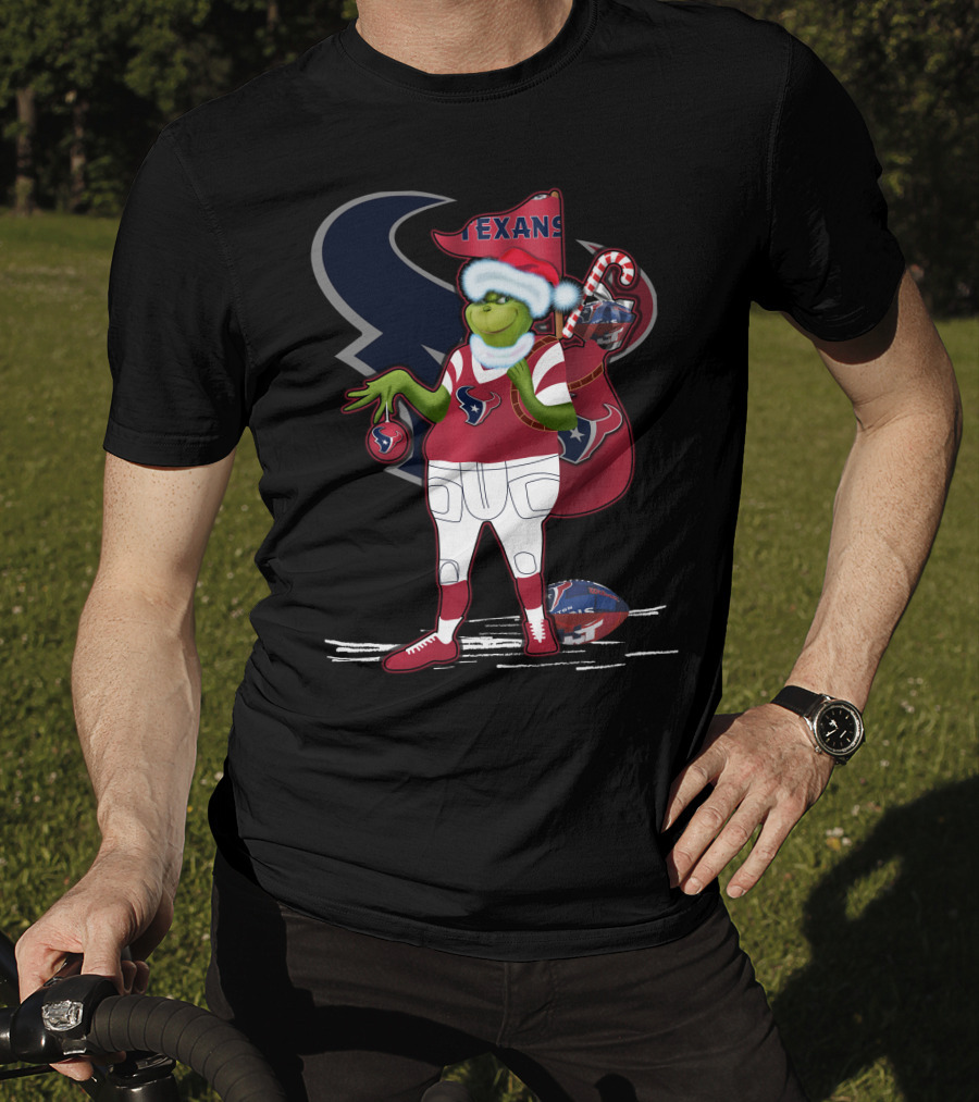 Grinchxmas Houston Texans Holiday Football Festive T-Shirt