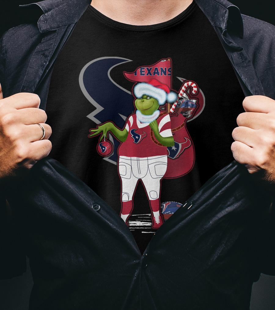 Grinchxmas Houston Texans Holiday Football Festive T-Shirt