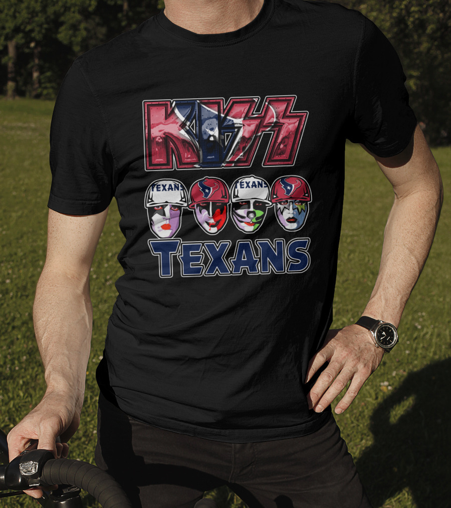 Kiss Houston Texans Rock Band Face Paint Football Fusion T-Shirt