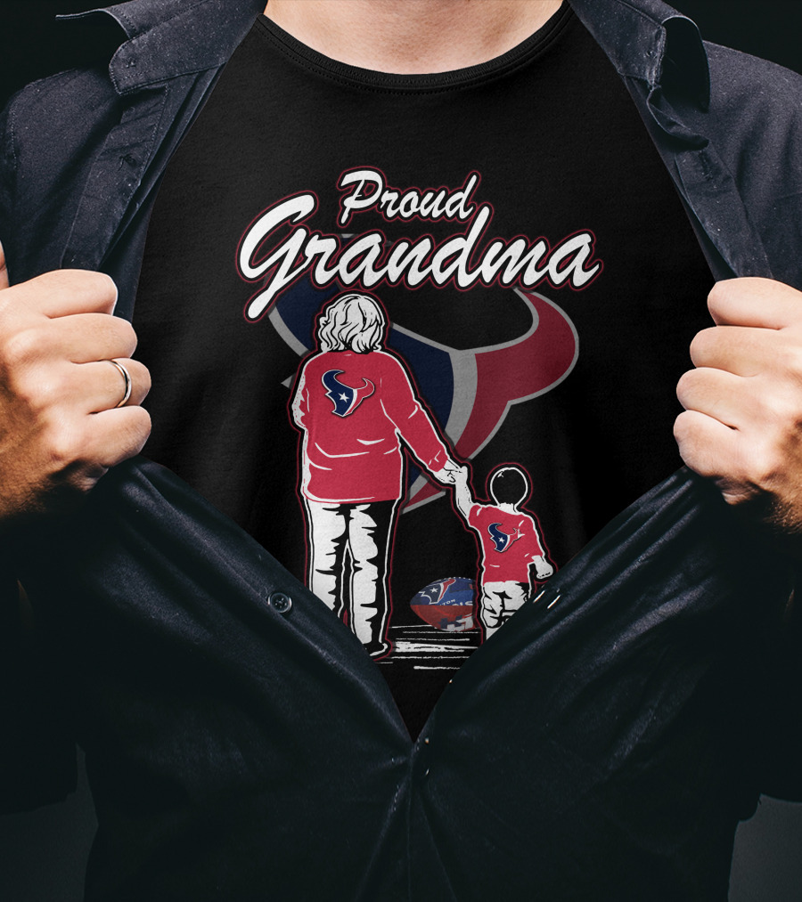 Proud Grandma Houston Texans Football Fandom Family Love T-Shirt