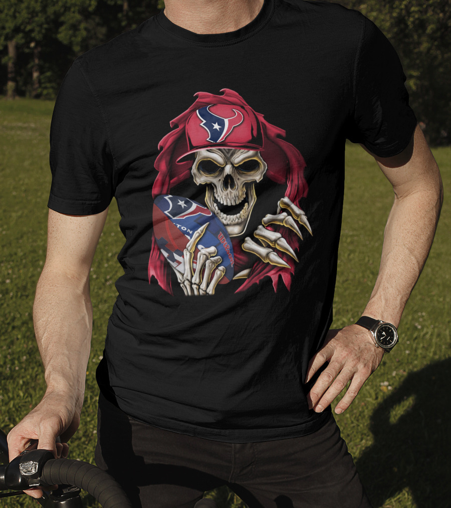 Skullbong Houston Texans Football Skeleton T-Shirt