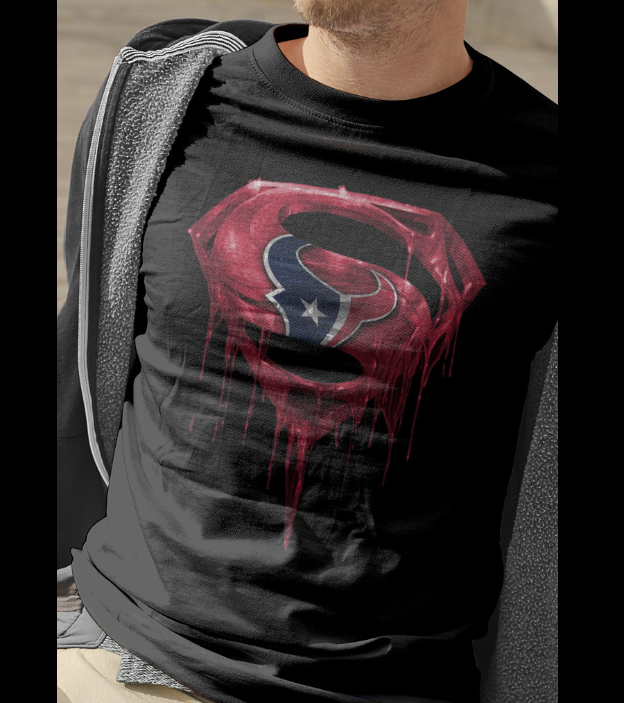 Dripping Superman Houston Texans T-Shirt
