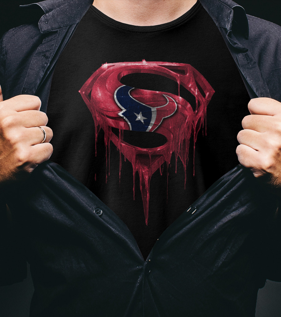 Dripping Superman Houston Texans T-Shirt