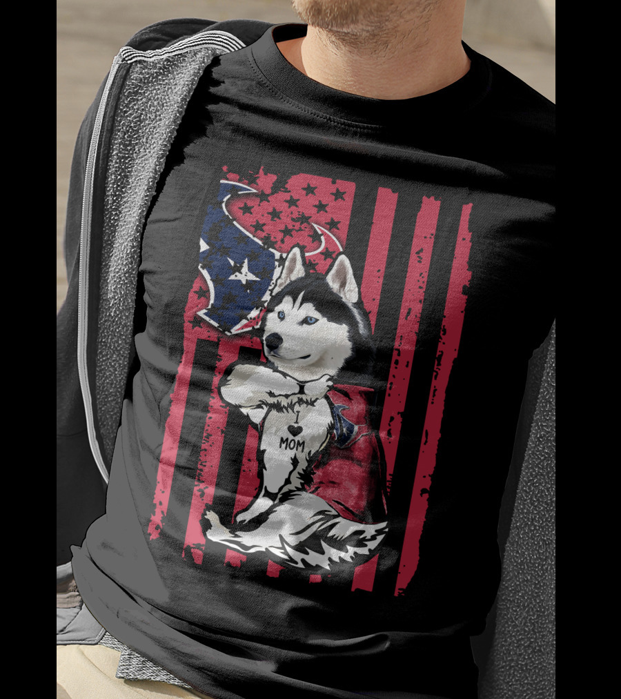 Siberian Husky Mom I Love Houston Texans T-Shirt