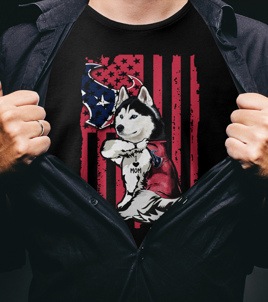 Siberian Husky Mom I Love Houston Texans T-Shirt