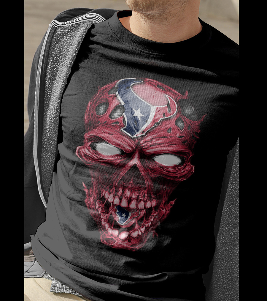 Skull With Houston Texans NFL T-Shirt