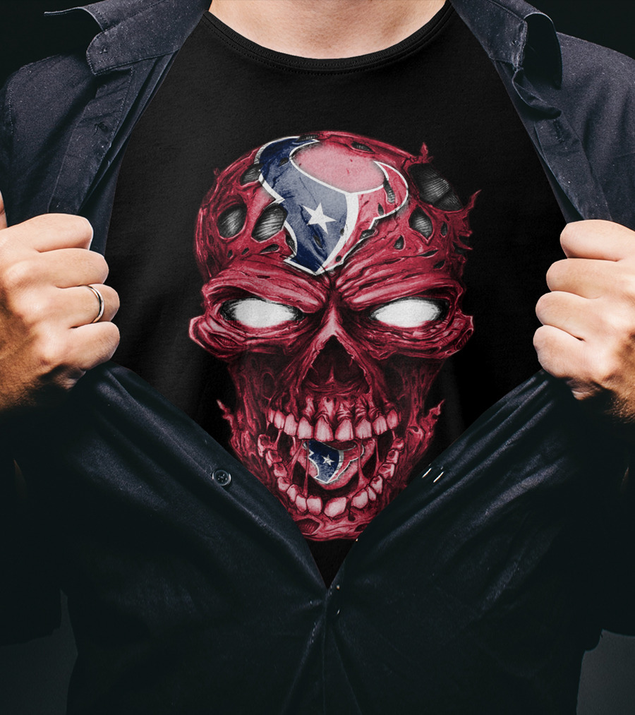 Skull With Houston Texans NFL T-Shirt