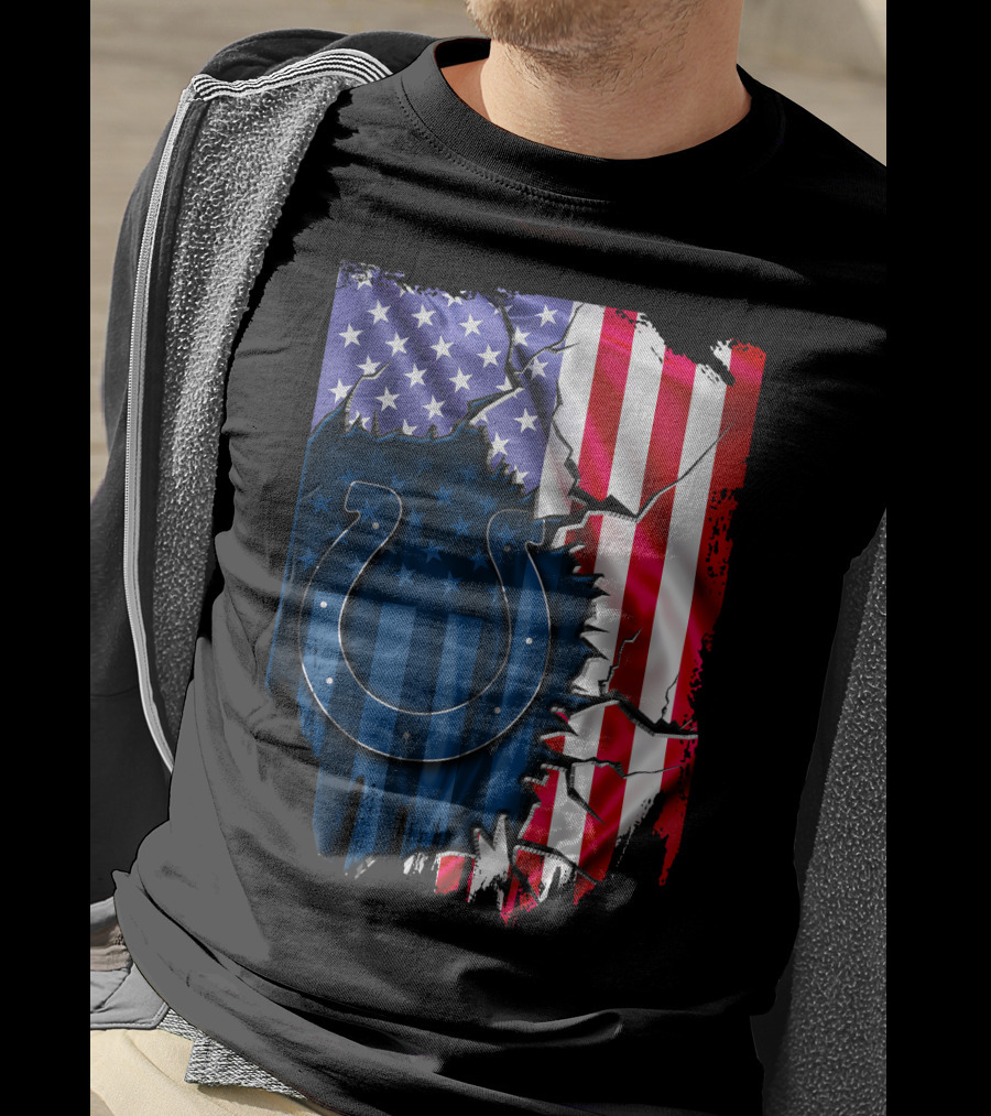 Indianapolis Colts American Flag Polo T-Shirt