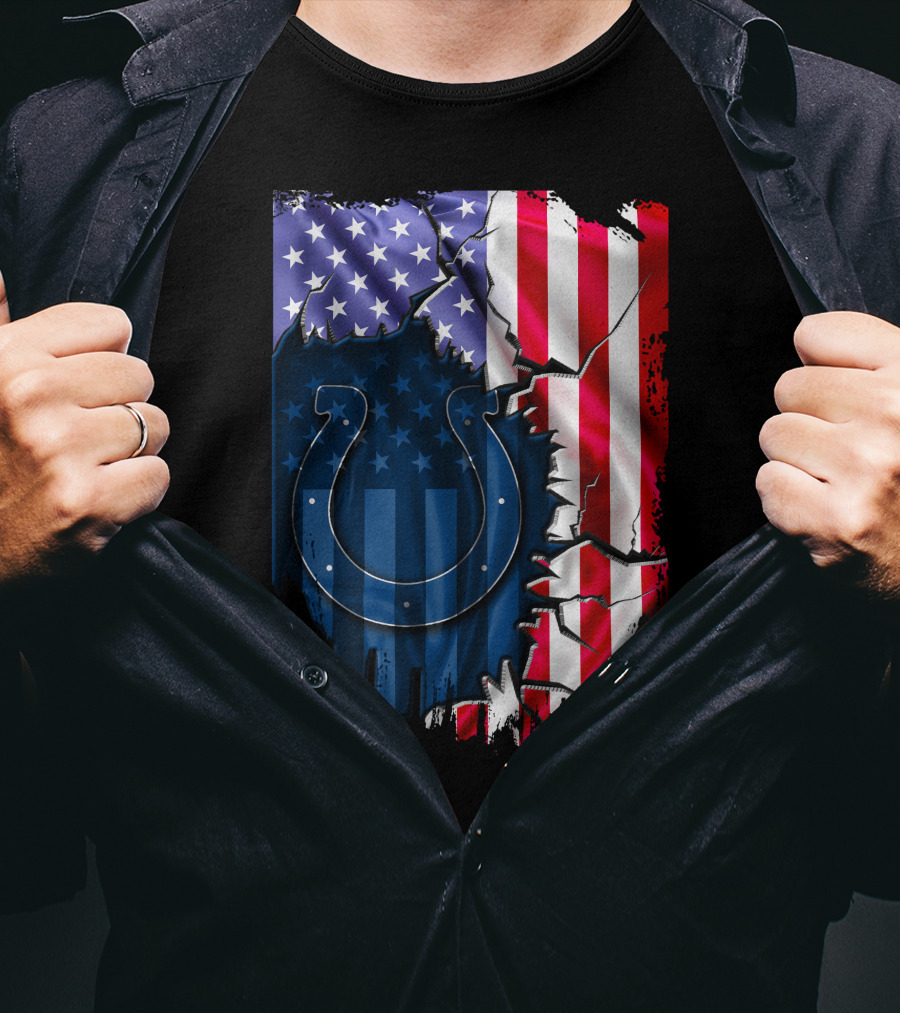 Indianapolis Colts American Flag Polo T-Shirt