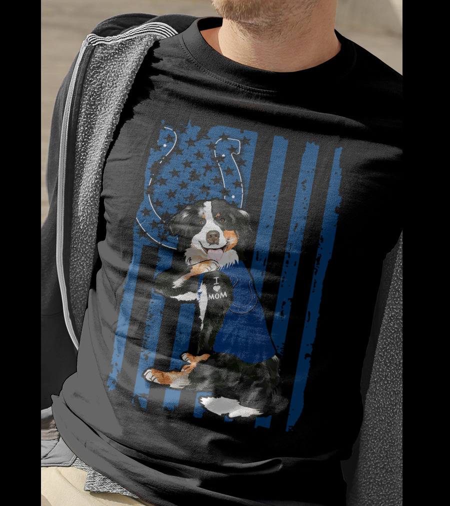 I Mom Border Collie Indianapolis Colts T-Shirt