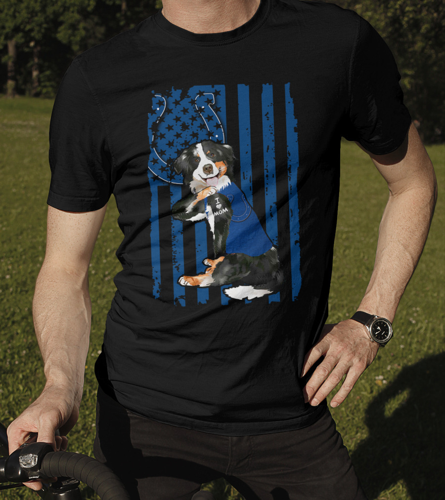 I Mom Border Collie Indianapolis Colts T-Shirt