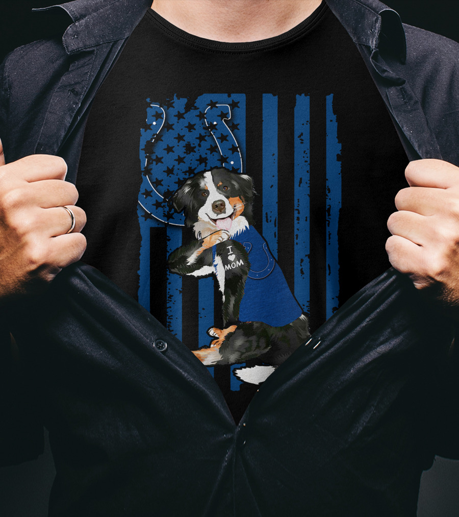 I Mom Border Collie Indianapolis Colts T-Shirt