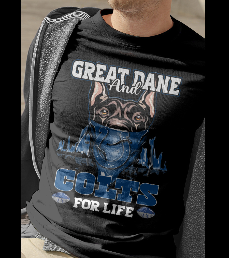 Great Dane And Colts For Life Indianapolis T-Shirt