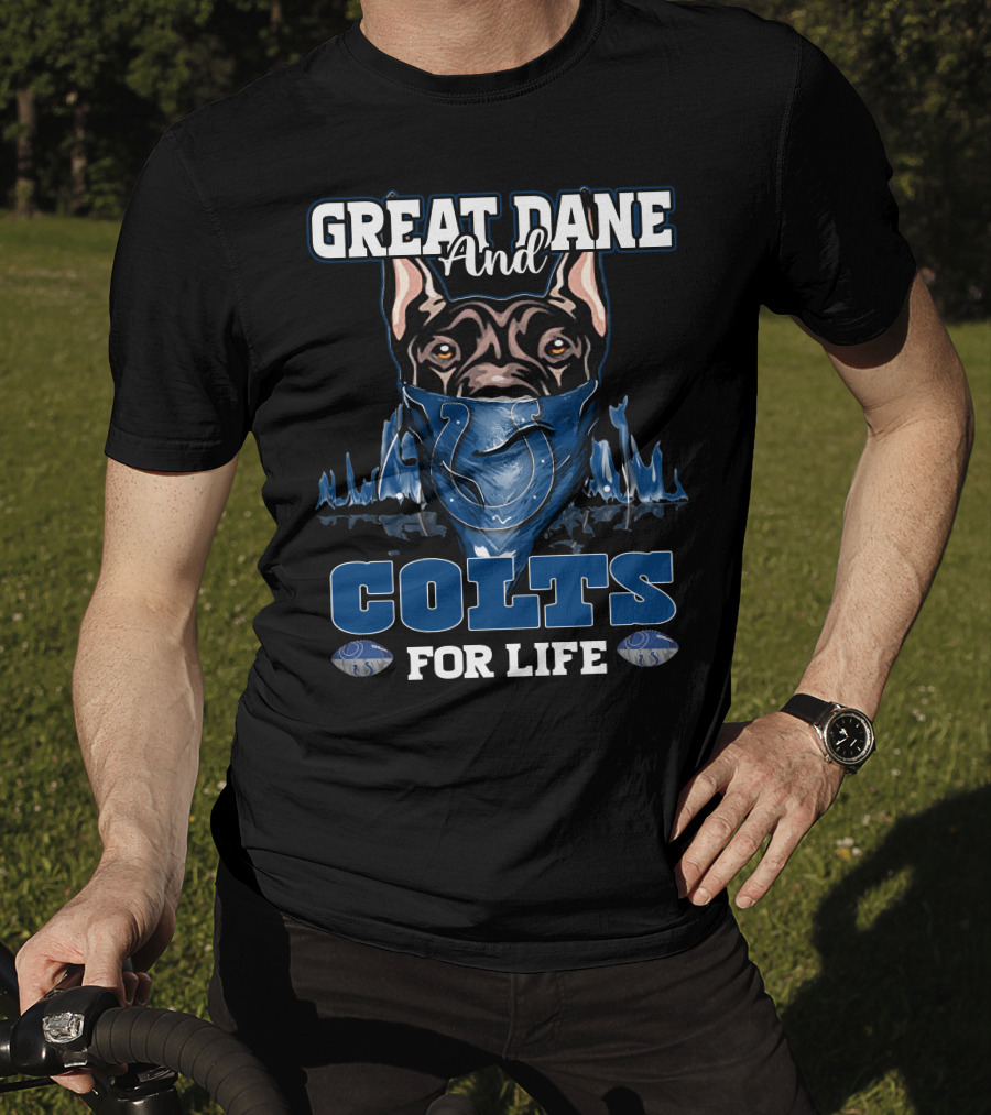 Great Dane And Colts For Life Indianapolis T-Shirt