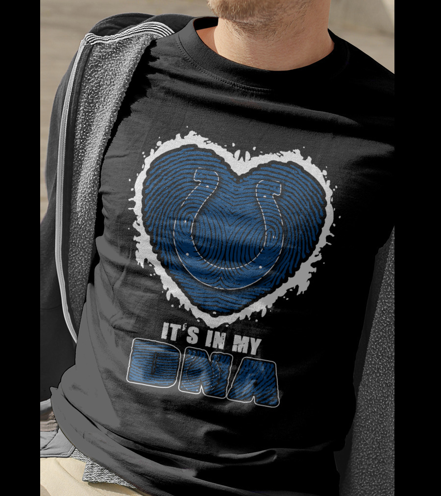 It's In My DNA Indianapolis Colts Heart Horseshoe T-Shirt