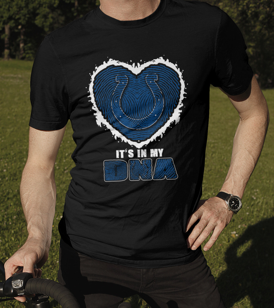 It's In My DNA Indianapolis Colts Heart Horseshoe T-Shirt