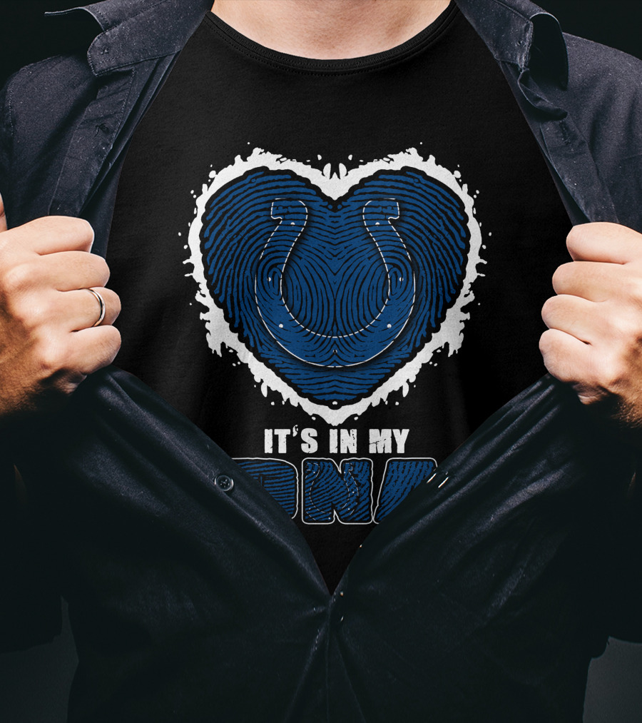It's In My DNA Indianapolis Colts Heart Horseshoe T-Shirt