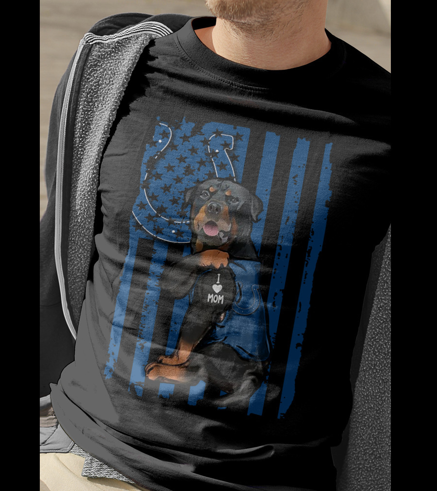 Indianapolis Colts Rottweiler I Love Mom T-Shirt