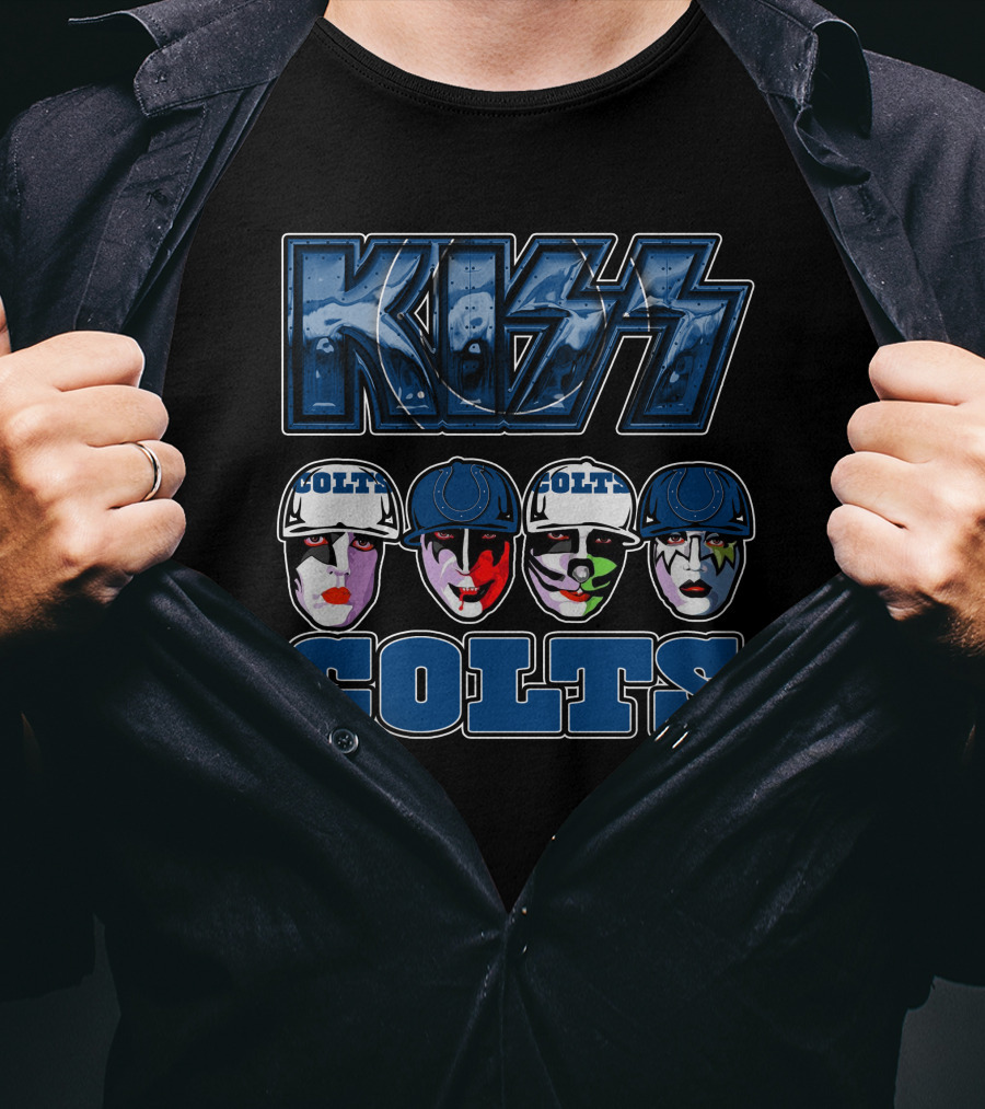 KISS Indianapolis Colts Face Paint Helmets T-Shirt