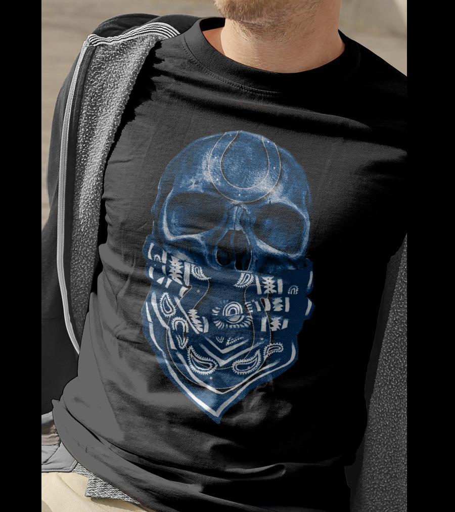 Indianapolis Colts Skull Bandana T-Shirt