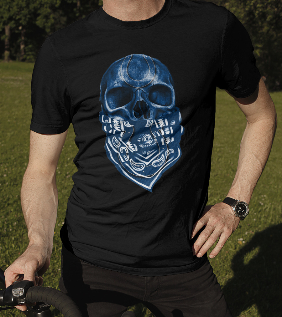 Indianapolis Colts Skull Bandana T-Shirt