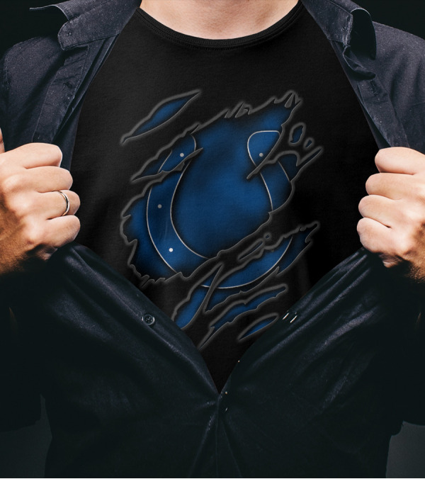 Torn Blue Horseshoe Indianapolis Colts T-Shirt