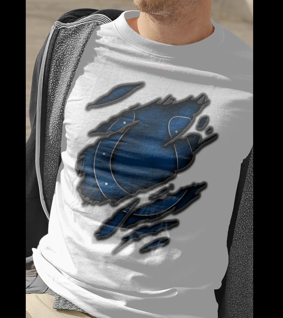 Torn Blue Horseshoe Indianapolis Colts T-Shirt