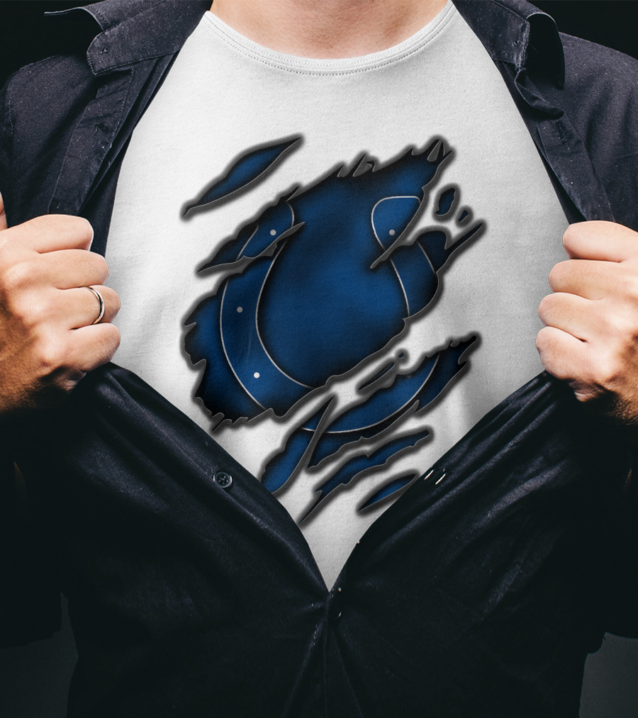 Torn Blue Horseshoe Indianapolis Colts T-Shirt