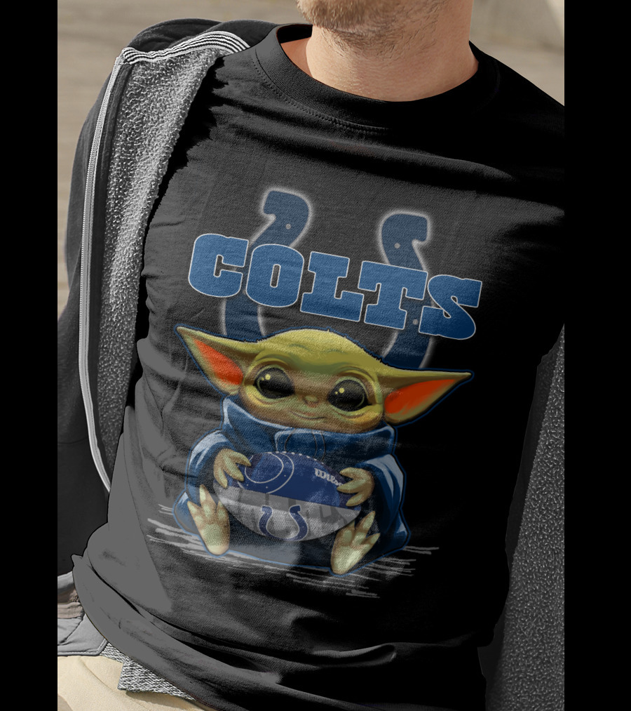 Colts Baby Yoda Football Fan Indianapolis Team T-Shirt