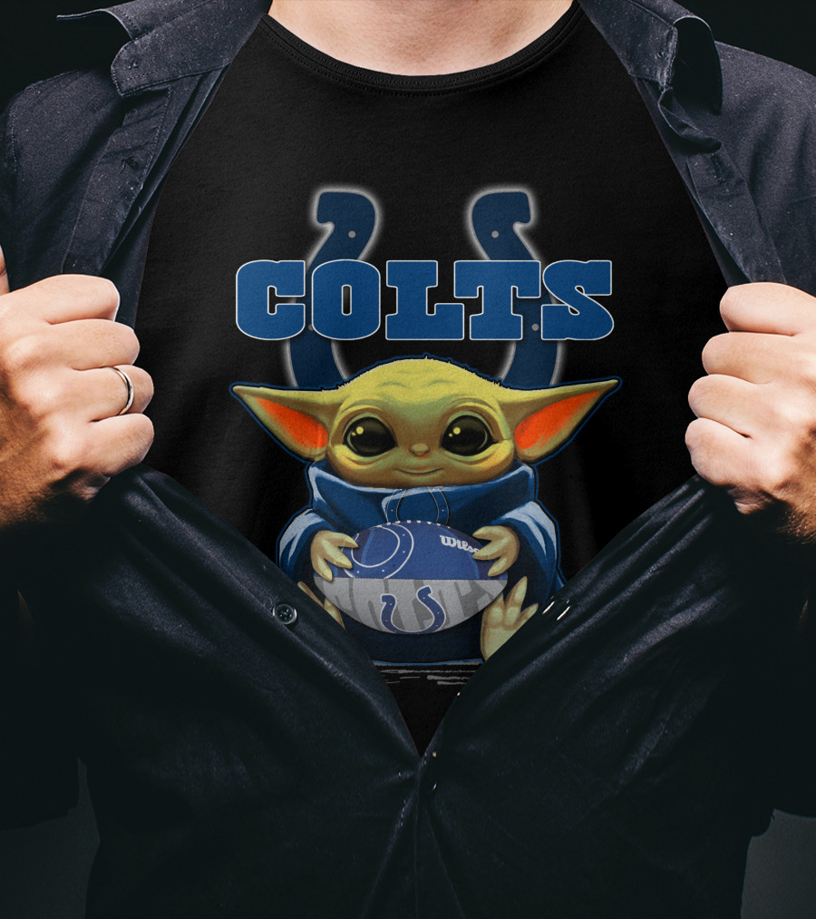 Colts Baby Yoda Football Fan Indianapolis Team T-Shirt