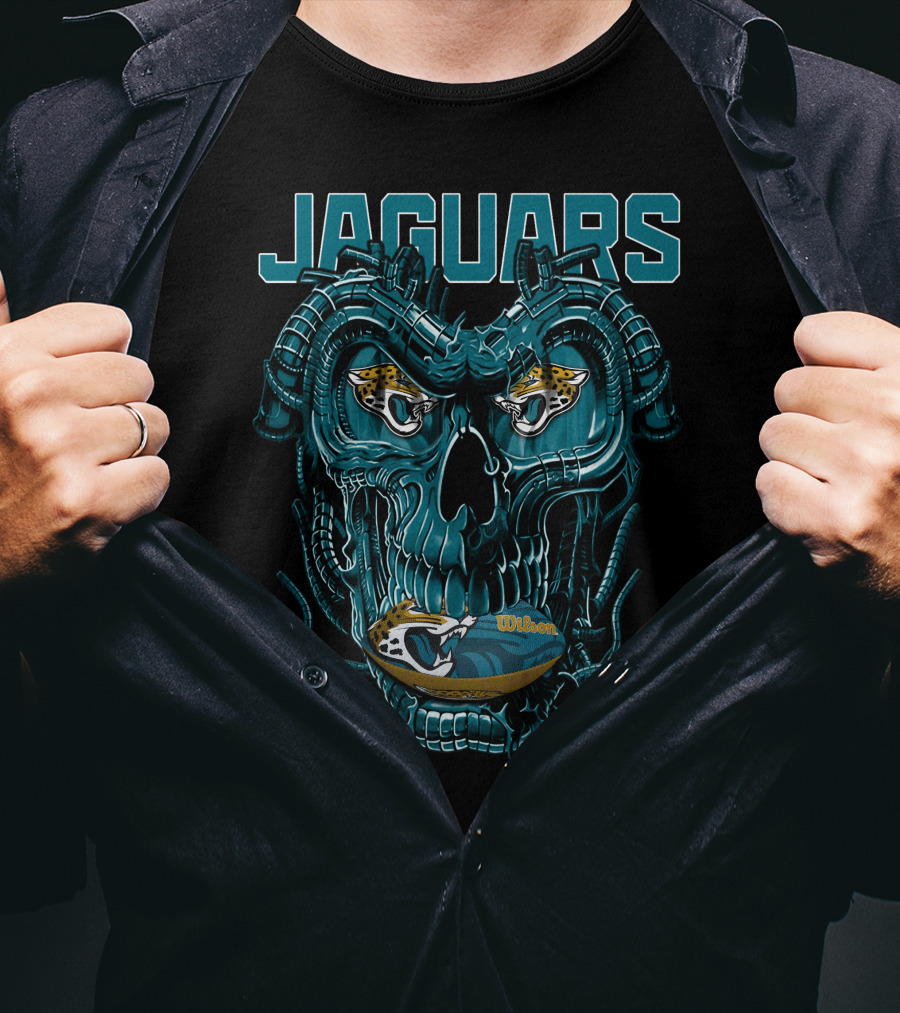 Jaguars Dragonskull Jaguar Heads Football Wilson T-Shirt