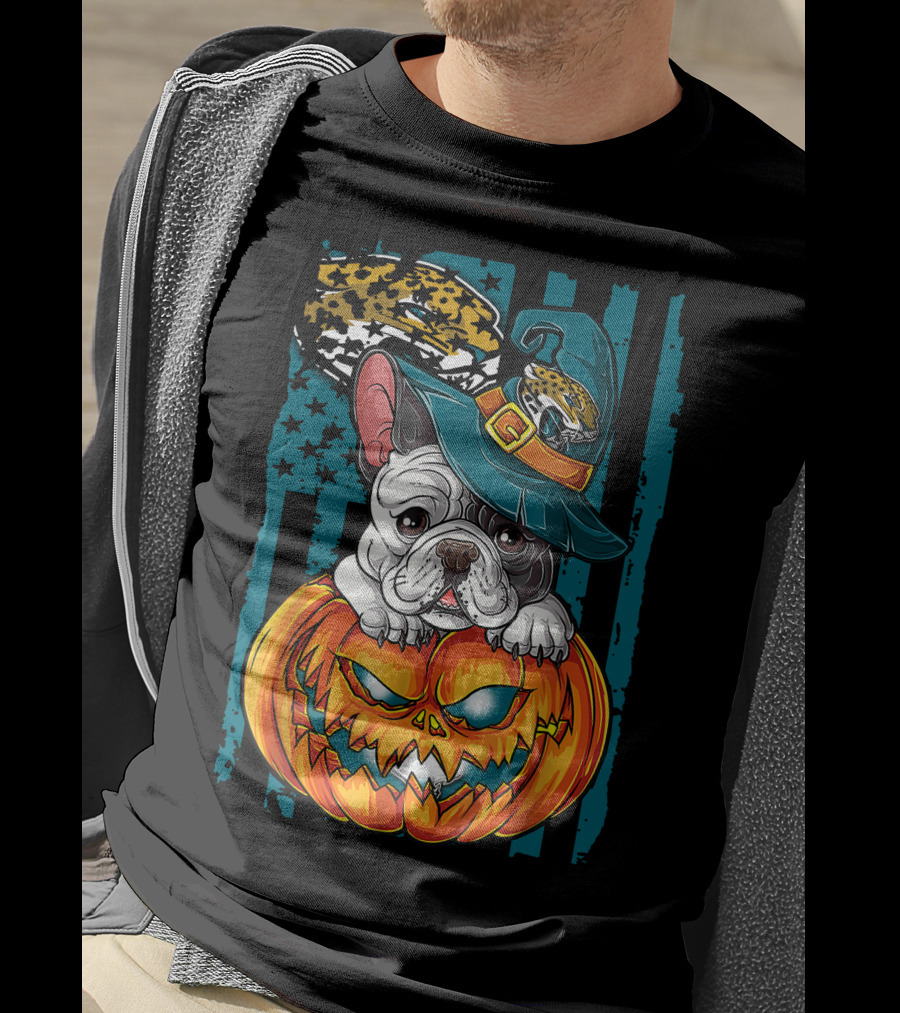 Hlw Bulldog Halloween Pumpkin Jacksonville Jaguars Hat T-Shirt