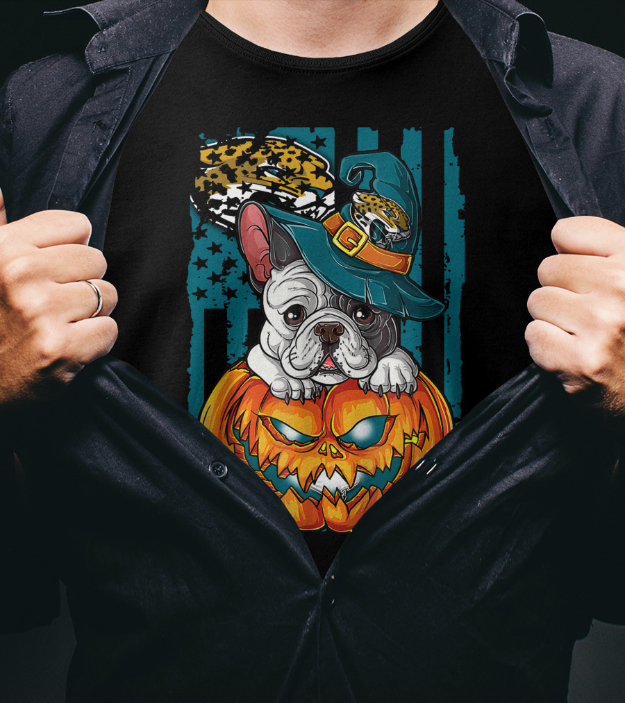 Hlw Bulldog Halloween Pumpkin Jacksonville Jaguars Hat T-Shirt