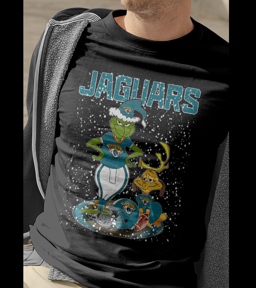 Grinchxmas Jaguars Christmas Jacksonville Football Grinch And Max T-Shirt
