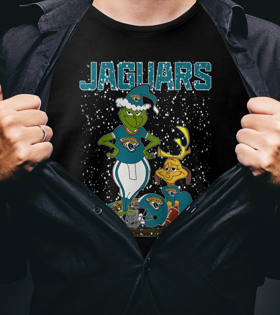 Grinchxmas Jaguars Christmas Jacksonville Football Grinch And Max T-Shirt