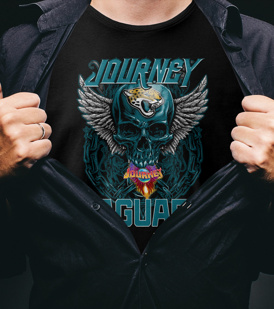 Journey Jaguars Skull Wings Chain NFL Team T-Shirt