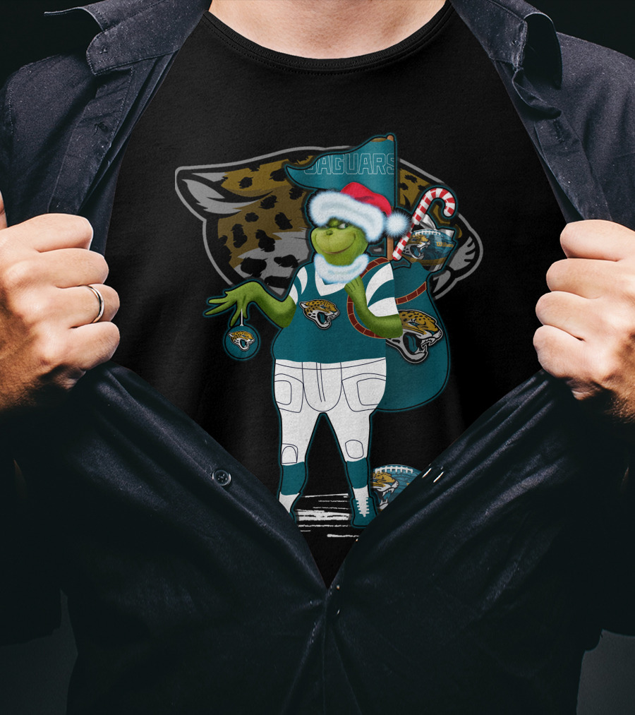 Grinchxmas Jacksonville Jaguars Holiday Football Fan Gear T-Shirt
